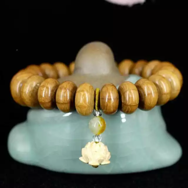 Abelia Abacus beads Cuff Men Mala Buddha Lucky Bracelet Crafted Minimalist