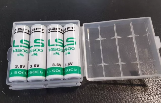4x Saft Batterie LS14500 AA Lithium 3,6V 2600mAh Thionylchlorid mit Transportbox