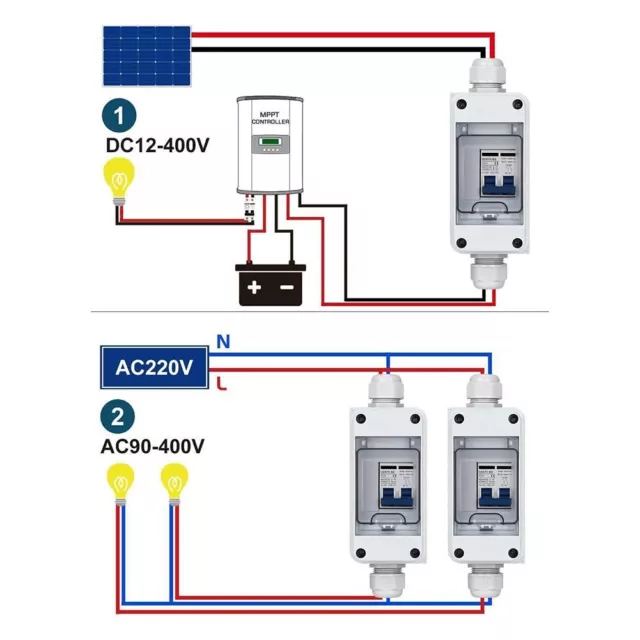 Circuito Interruttore PV Disconnessione 60A 1pc 1piece 4-hole Blocco Pioggia