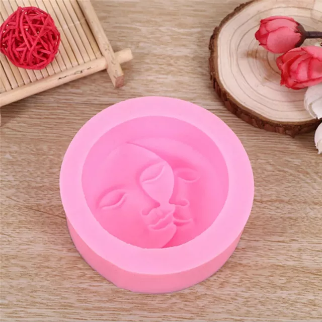 Handmade Soap Mould Sun Moon Faces DIY Soap Craft Silicone Molds Tools AU STOCK 3