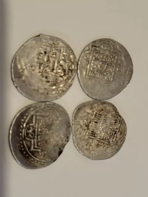 Rare Lot De 4   Monnaies Islamique  En Argent