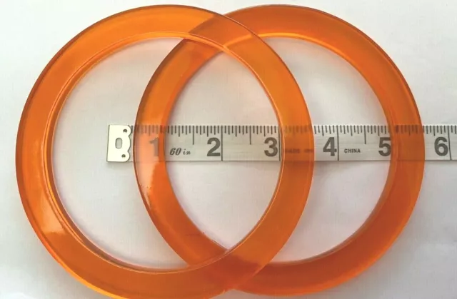Pair (2) of Circular Shaped Bag Handles for Knitting or Sewing (Orange)