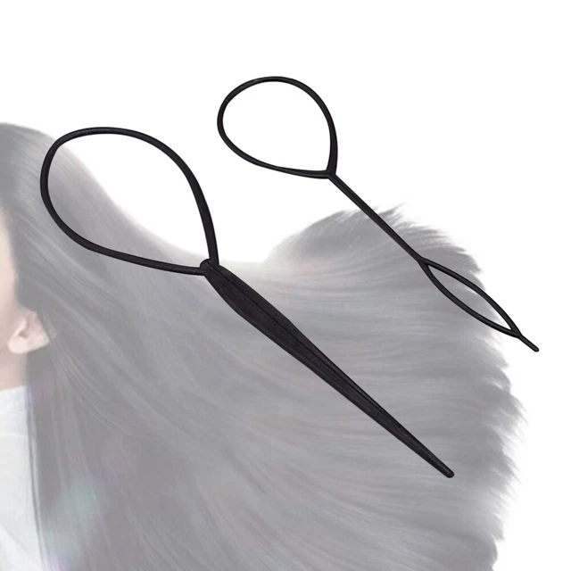 Kit De 4 Crochets à Tresser – Outils Professionnels Pour Cheveux Avec Manche Long Et Courbé