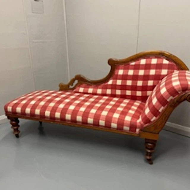 Late 19th Century Chaise Longue reupholstered 2