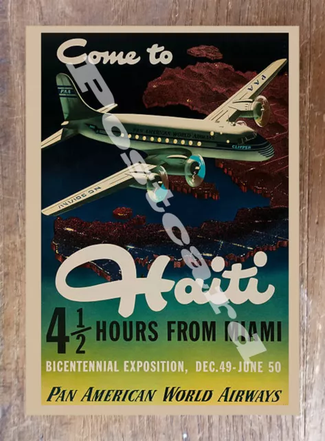 Historic Haiti Pan American World Airways Advertising Postcard