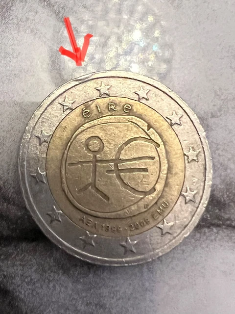 2 Euro Münze Frankreich 1999 Fehlprägung Wert 2 EURO MÜNZE eire Strichmännchen WWU 1999-2009 Fehlprägung EUR 499,00