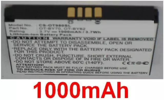 Battery 1000mAh Type OT-BY62 OT-BY70 For Alcatel One Touch 813 813F OT-2001