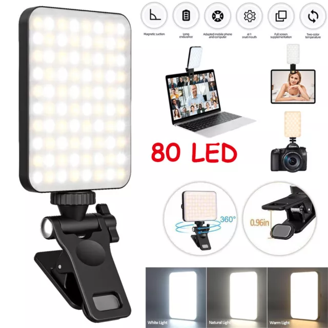 80 LED Mobile Phone Selfie Fill Light Dimmable 3000K-6000K Video Light Portable