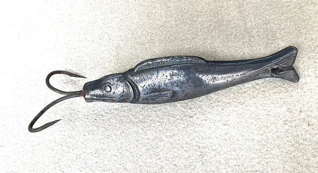 Leurre De Pêche Vintage 'Détecteur De Poissons' - Antique, Moulé, Avec Thermomètre Et Jauge De Profondeur