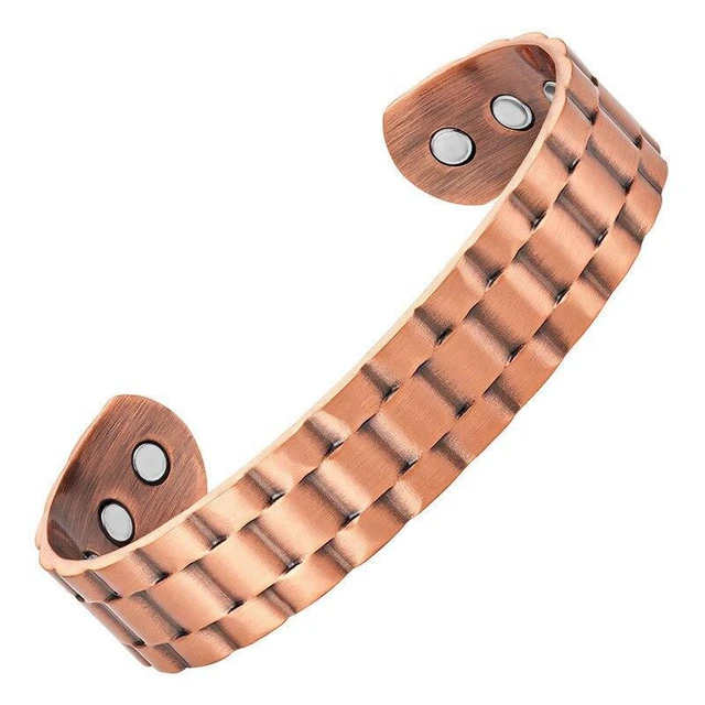 Brazalete De Curación Magnética Para Hombre Cobre Salud Alivio Del Dolor Artritis 222
