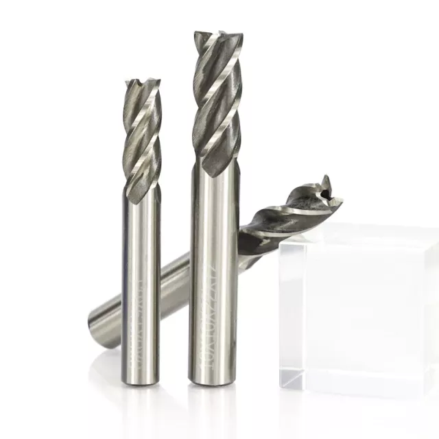 HSS Schaftfräser gerade Schaft 4 Zähne Ø1.5-13mm CNC Spiralnut Fräser Fräsersatz