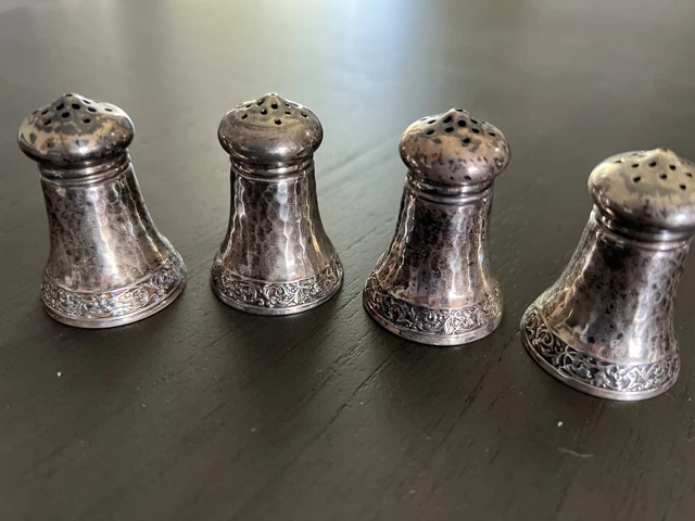 Vintage GHF Sterling Silver Mini (4) Salt & Pepper Shakers