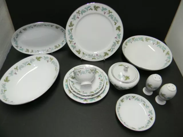 Vintage Fine China Japan #6701 Grape Vine Pattern Dinner Set.