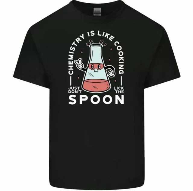 T-shirt da uomo divertente chemistry is Like Cooking Just Don't Lick the Spoon