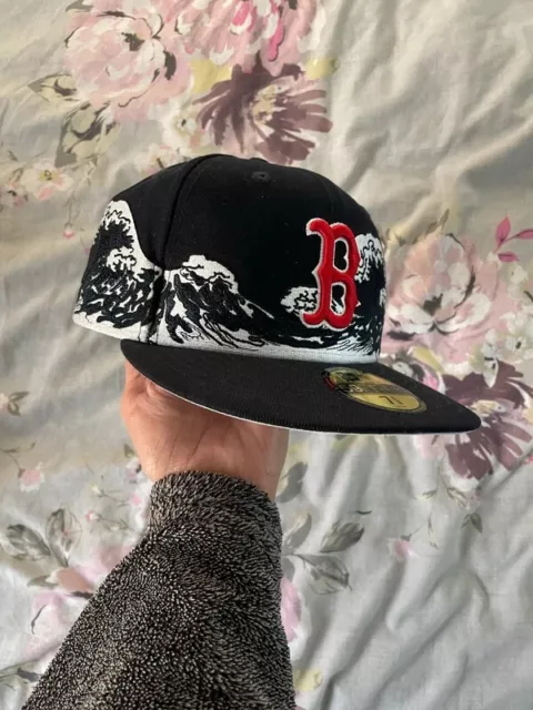 New Era Boston Red Sox MLB Wave Navy 59FIFTY Fitted Cap - 7 3/8 2