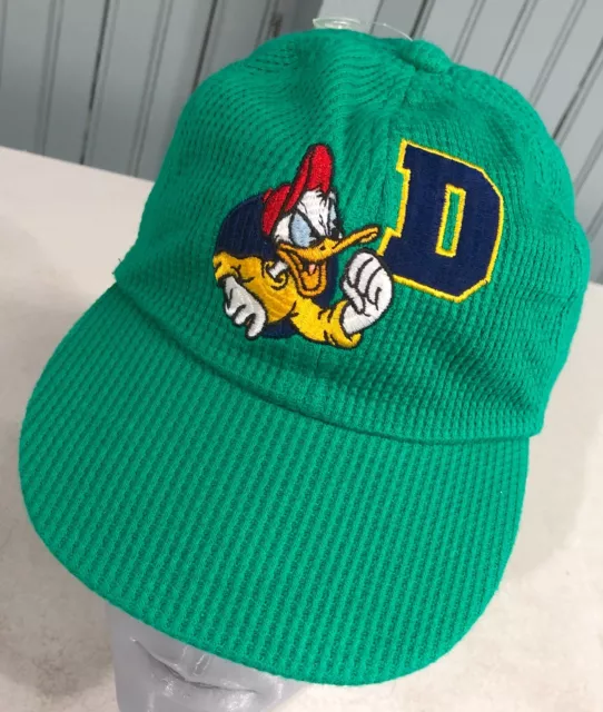 Disney Donald Duck Green Corduroy Toddler Size Stretch Baseball Cap Hat
