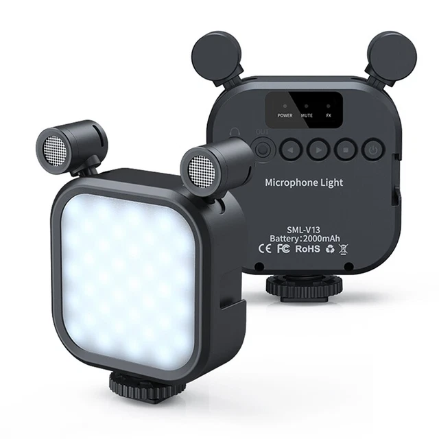 2500K-9000K Microphone LED Fill Light LED Mini Video Vlog Full-Color RGB9636