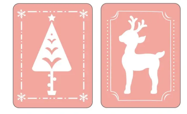 Sizzix Textured Impressions CHRISTMAS TREE & REINDEER Small Embossing Folders 🎄