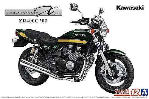 Maquette Moto Aoshima 1/12 - Kawasaki GPZ 400F Lime Green - Réf 37 NAKED - Neuf