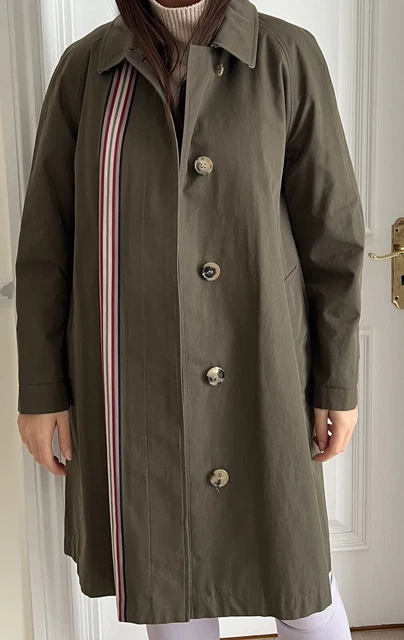 Collegiate stripe cotton deals gabardine trench coat
