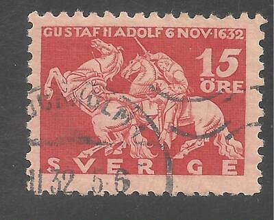 Sweden #231 (A27) VF USED C.D.S. - 1932 15o Death of Gustavus Adolphus