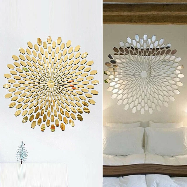 Adesivo da parete specchio acrilico elegante e moderno per abbellimento casa