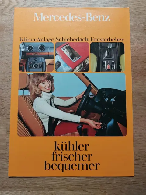 Mercedes Klimaanlage, Schiebedach, Fensterheber  - PROSPEKT (06/1976)
