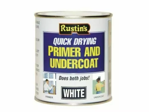 Rustins Quick Drying Primer Undercoat Wood MDF White Paint Base 250ml-1L