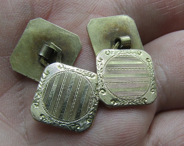 Antique Art Deco WGC Clark Co. Engine Turned Cufflinks