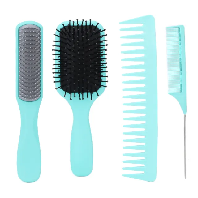 4Pcs Hair Brush Set Detangling Paddle Brush Hair Brush And Comb Set On Wet Or