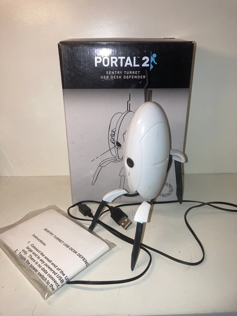 Portal 2 Sentry USB Turret Desk Defender, ThinkGeek 2012 Motion Activated W/ Box