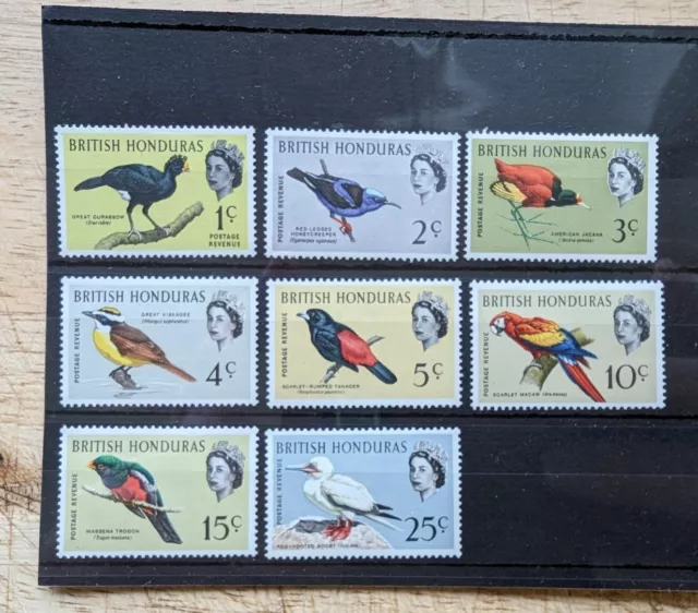 BRITISH HONDURAS 1962 QEII Birds Part Set to 25c. SG202-210 MH