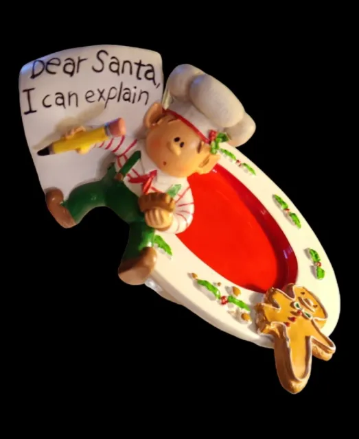 Yankee Candle Jar Plate Christmas Santa Gingerbread Cookie Candle Elf Sitter