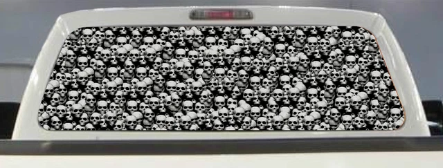 SKULL PICK UP TRUCK WINDOW DECAL SUV BACK WINDOW DECAL WINDOW TINT 66" x 22"