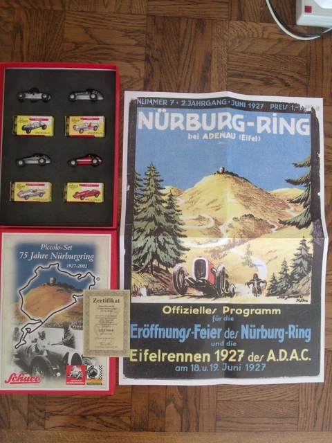 SCHUCO 1:90 MODELLAUTO 4 Piccolo Set 75 Jahre Nurburgring