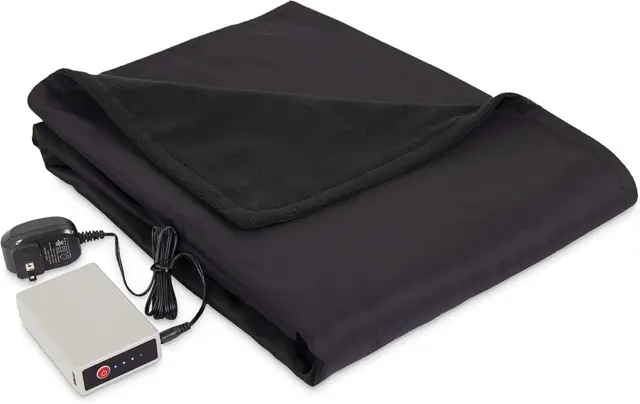 Eddie Bauer Portable Heated Throw Blanket-Rechargeable Lithium Battery
