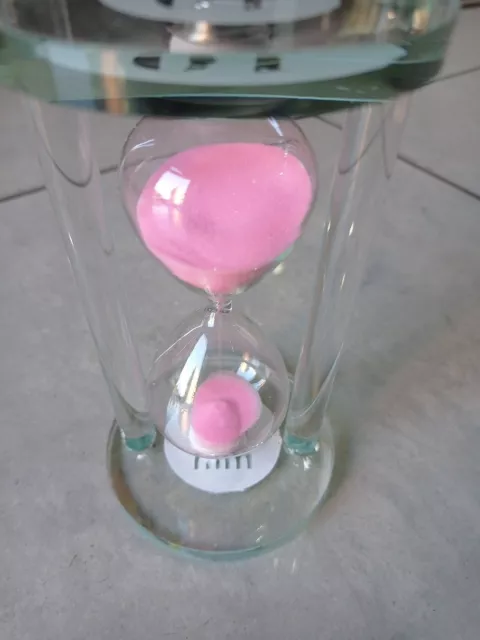 Clessidra in vetro da tavolo 10 minuti - Sabbia rosa 15x8 cm