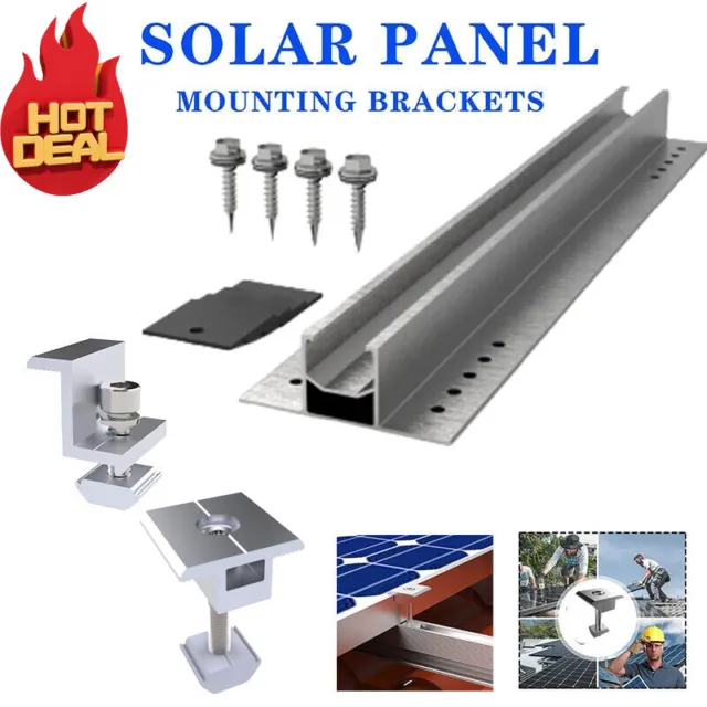 Pannello solare staffa rotaia montaggio alluminio fissaggio morsetto metà/estremità uso tetto