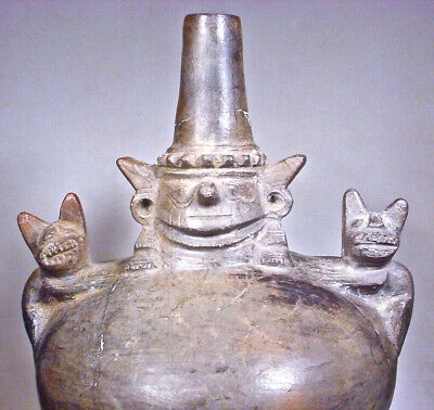 Pre-Columbian Deity Vessel Sican, Peru Ex Museum Coll. 8