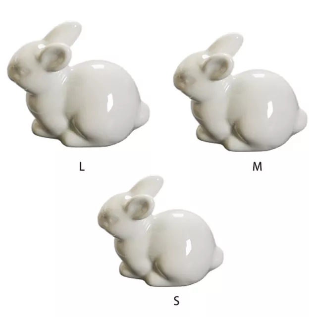 Micro Landscape Ceramic Household White Rabbit Ornament