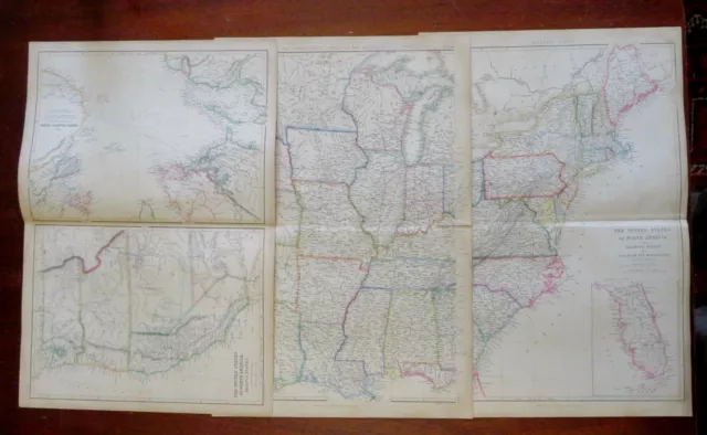United States Pre-Civil War California New York 1860 Blackie three sheet map