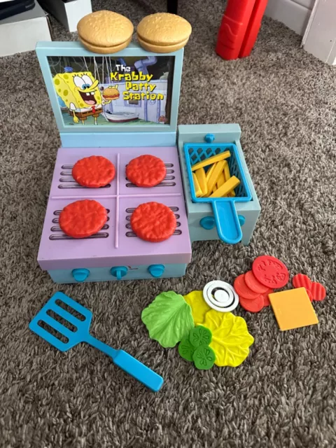 Nickelodeon Spongebob Krusty Krab Krabby Patty Grill Sound Talking Fryer Playset