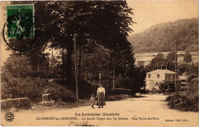 CPA CLERMONT-en-ARGONNE - Sortie Ouest vers les Islettes - Rue Porte (391544)