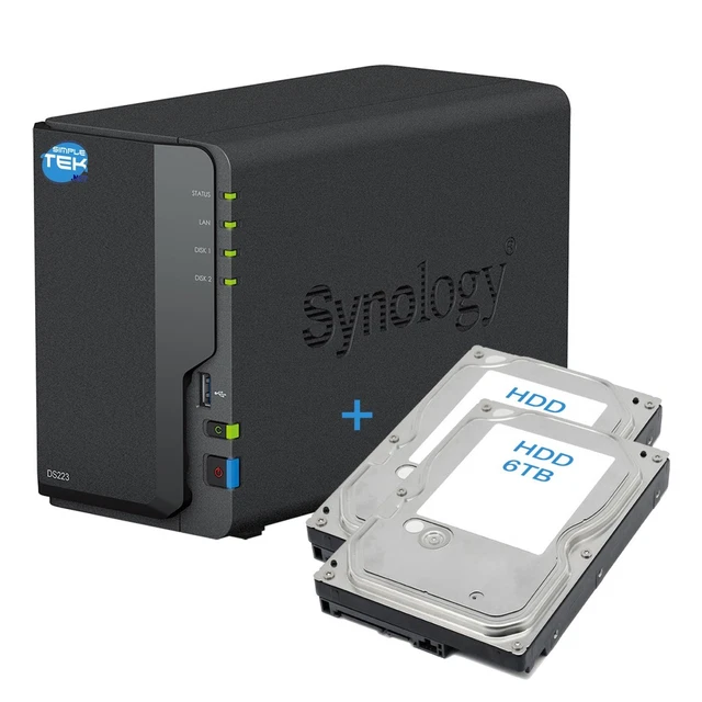 synology DS220j NAS 6T HDD 2台 HDD 6TB 2台付属 Synology NAS 2ベイ
