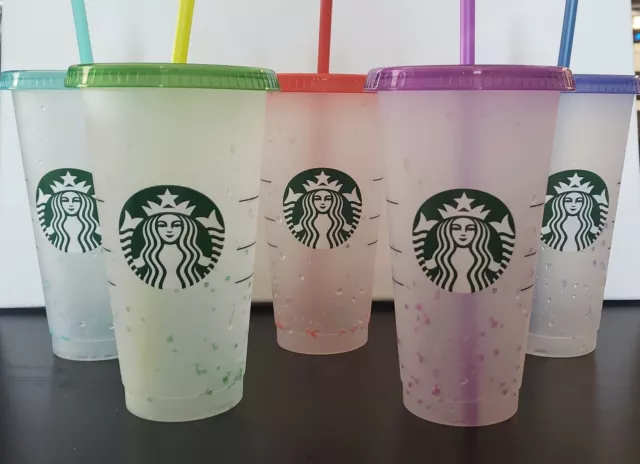 New! 2021 Starbucks Confetti Color Changing Cold Cup Tumbler Summer -You Choose