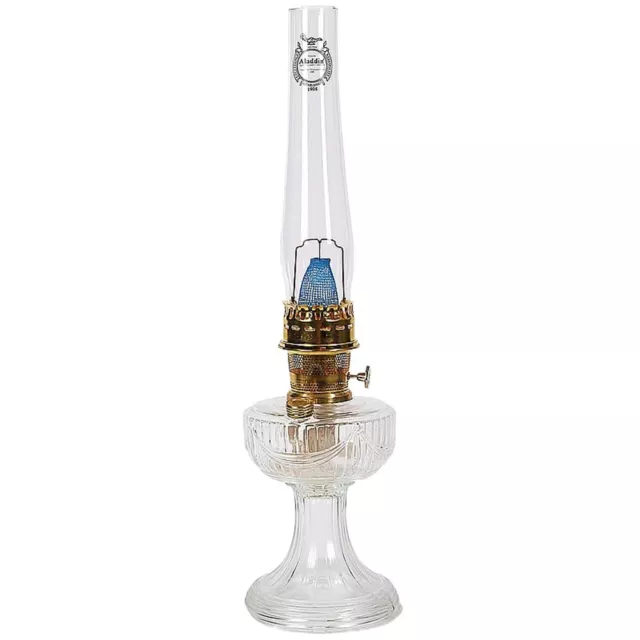 Aladdin Clear Lincoln Drape Oil Lamp WITH Parts Kit