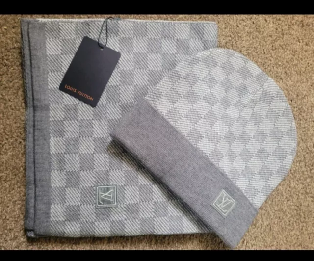 MENS LOUIS VUITTON LV Beanie Hat (Petit Damier) Grey £129.99 - PicClick UK