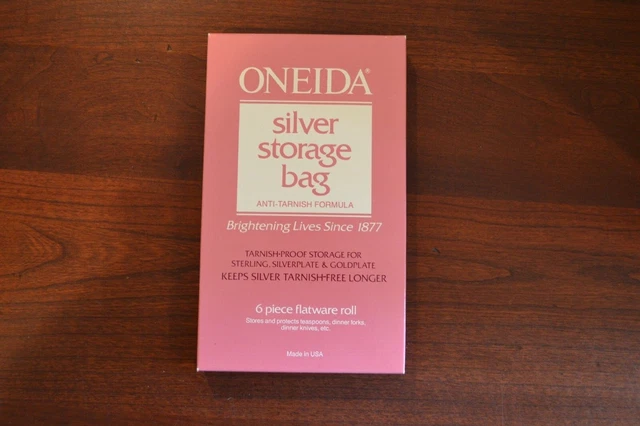 New Oneida Sterling Silver Storage Bag 1 Roll 6 Piece Flatware Set Tarnish Free