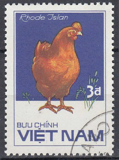 Vietnam Viet Nam gestempelt Tier Nutztier Vogel Hahn Huhn Rhode Islan / 561