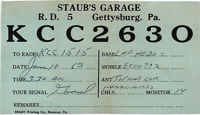 Vintage Postcard - Ham Radio CB Amateur - KCC2630 Gettysburg Pennsylvania  #7121